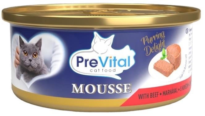 PreVital Mousse jemná paštika s hovězím pro kočky
