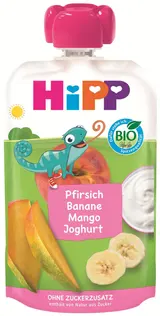 HiPP BIO Kapsička broskev, banán, mango a jogurt