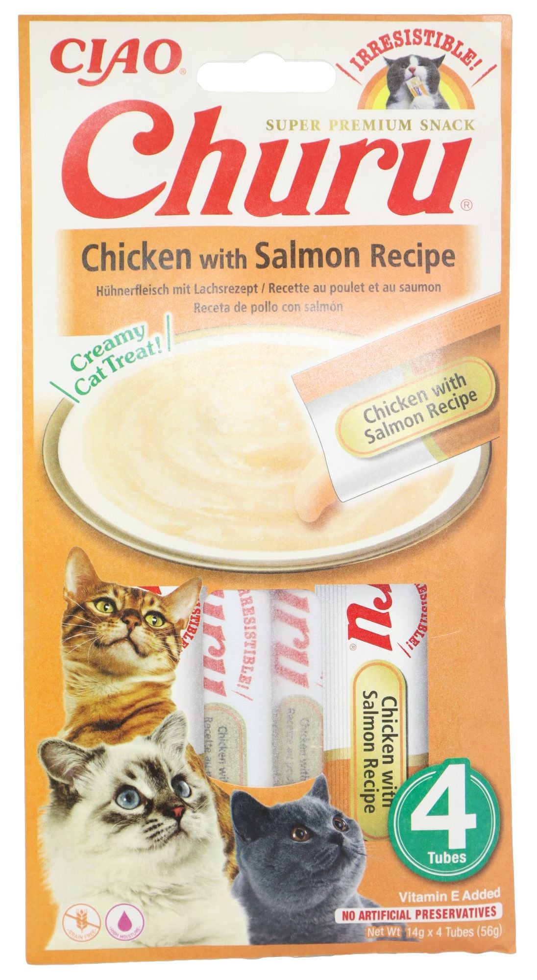 Inaba Churu Cat Snack kuře a losos 4×14g