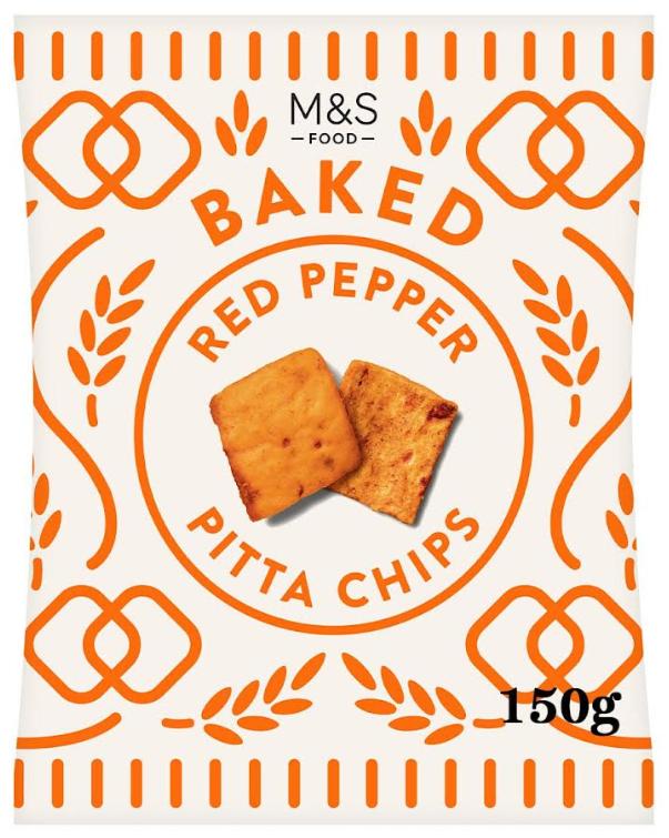 Marks & Spencer Pita chipsy s červenou paprikou ochucené chilli
