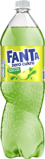 Fanta Zero cukru s příchutí jablka a liči