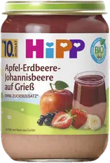 HiPP BIO Krupička s jablky, jahodami a černým rybízem