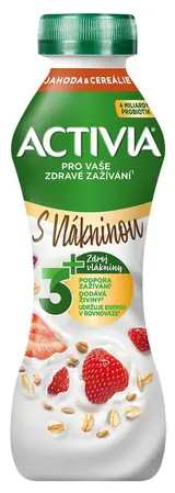 Activia Probiotický jogurtový nápoj jahoda a cereálie