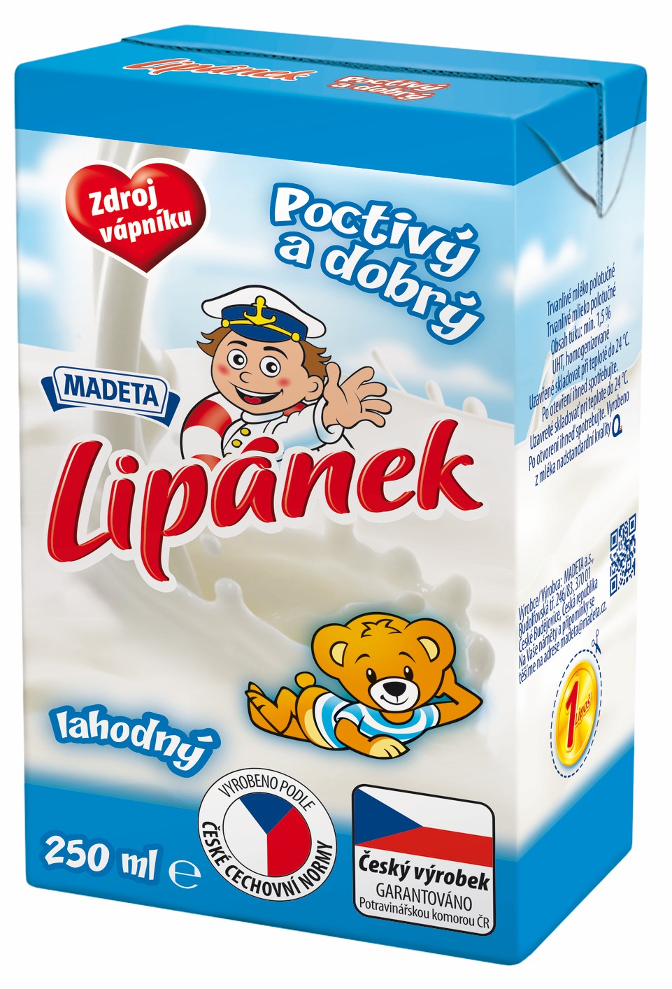Madeta Lipánek mléko polotučné 1,5%
