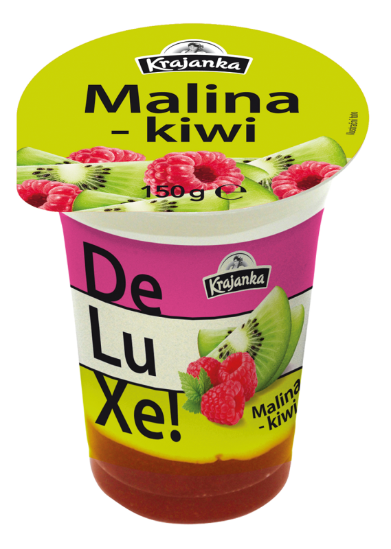 Krajanka DeLuXe smetanový jogurt malina a kiwi