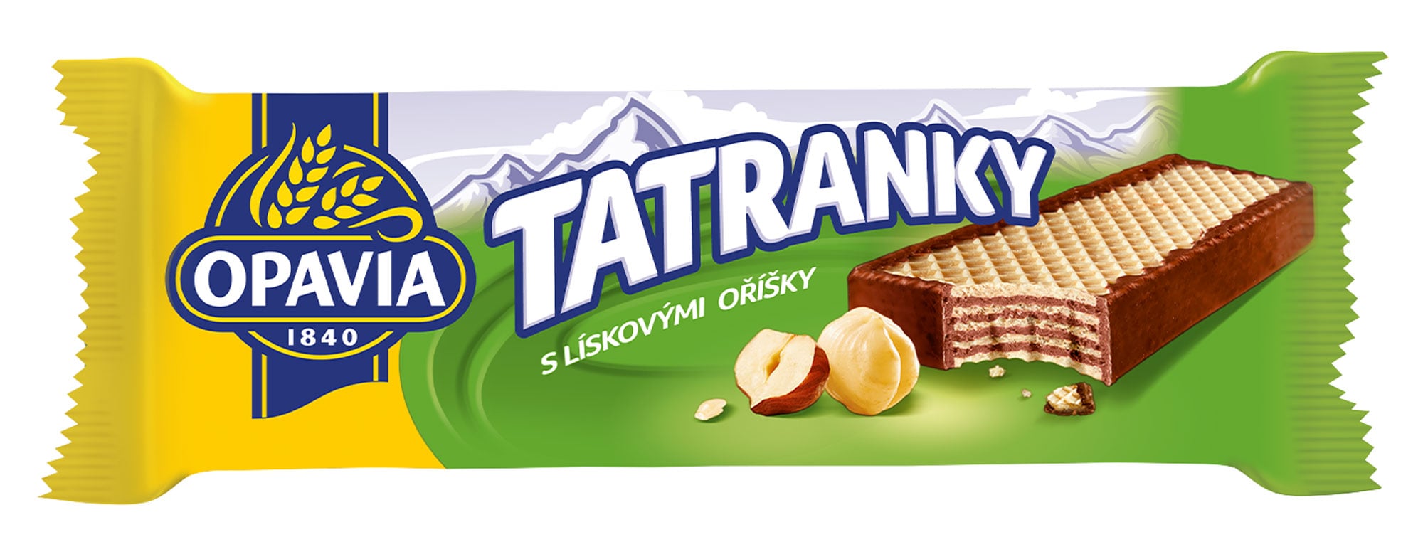 Opavia Tatranky s lískovými oříšky oplatka