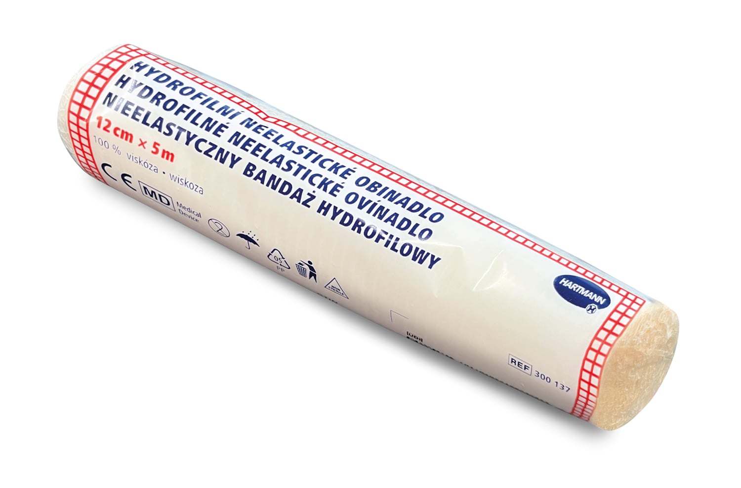 Hydrofilní neelastické obinadlo 12cm x 5m P1