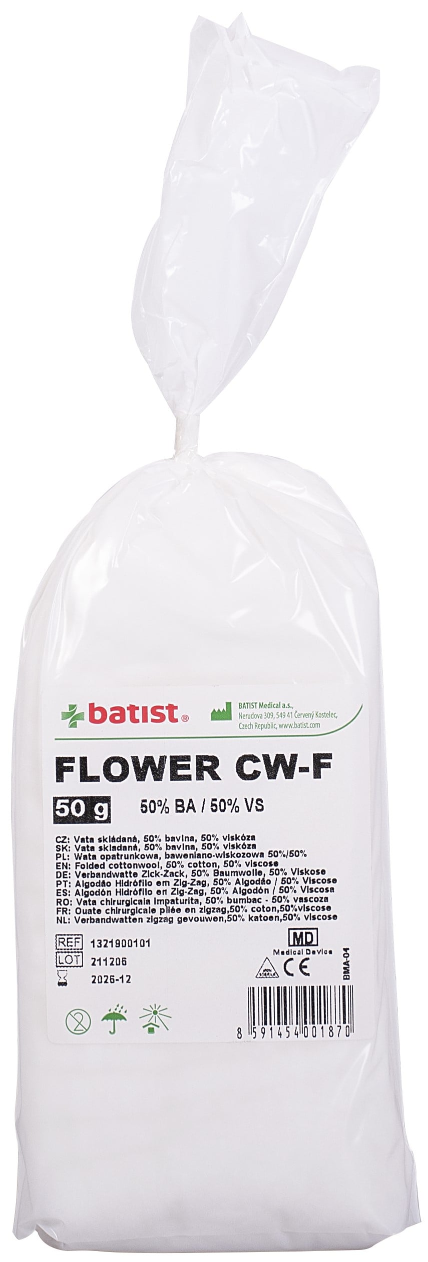 FLOWER CW-F vata skládaná 50g