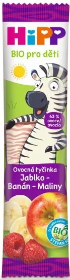 HiPP BIO Ovocná tyčinka jablko, banán a maliny