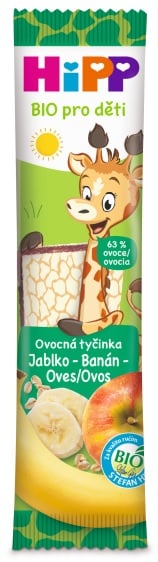 HiPP BIO Ovocná tyčinka jablko, banán a oves