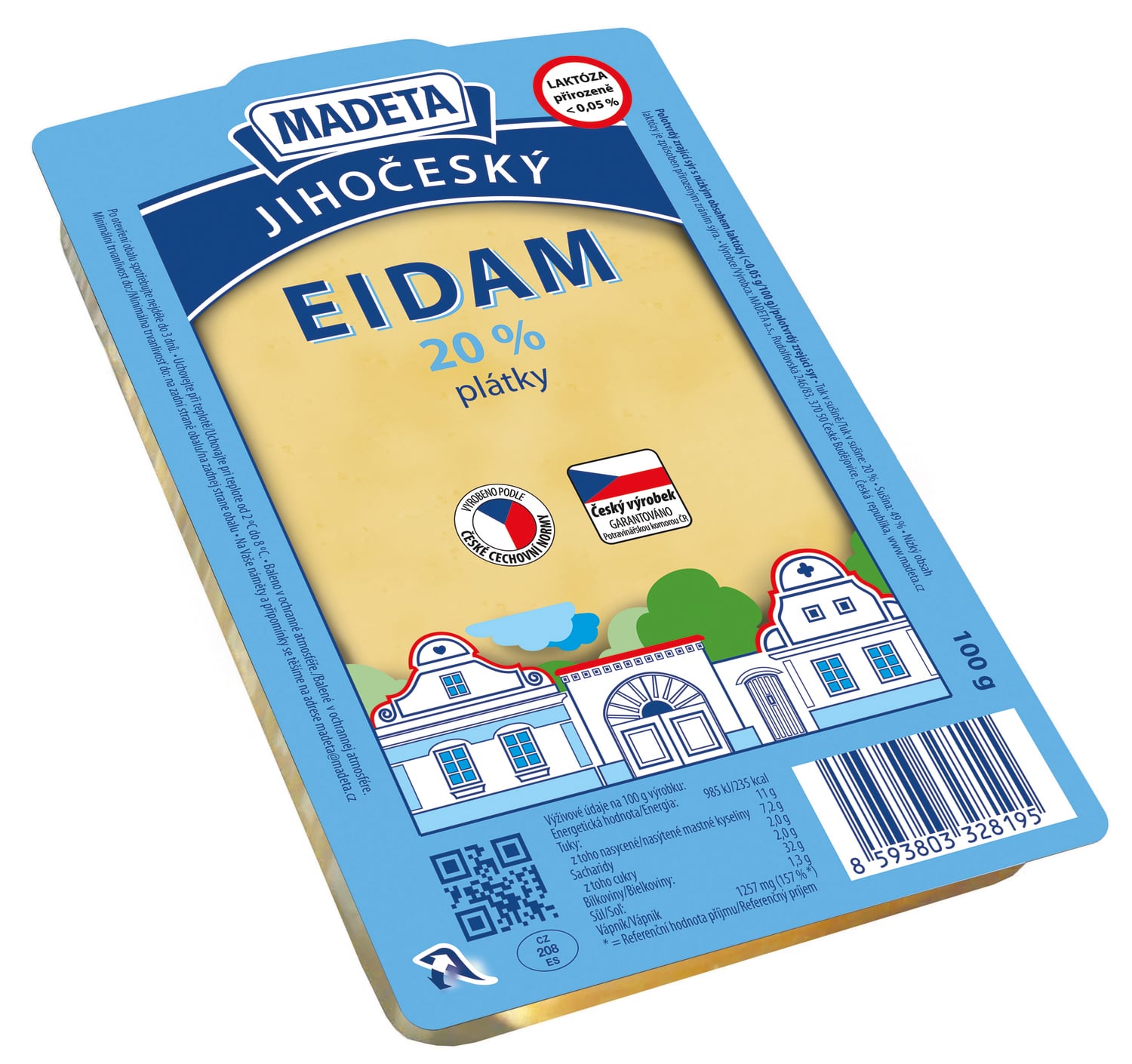 Madeta Jihočeský Eidam 20% plátky
