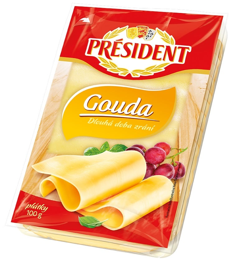 Président Gouda plátky