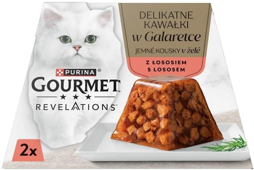 Gourmet Revelations jemné kousky s lososem v želé pro kočky 2×57 g