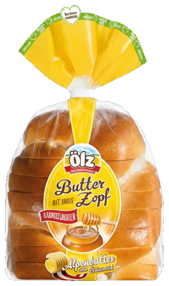 Ölz Máslová vánočka s medem krájená