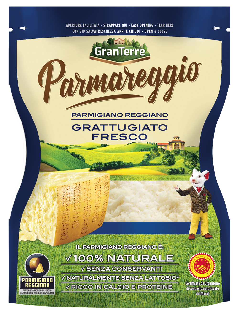 Parmareggio Parmigiano Reggiano parmezán strouhaný