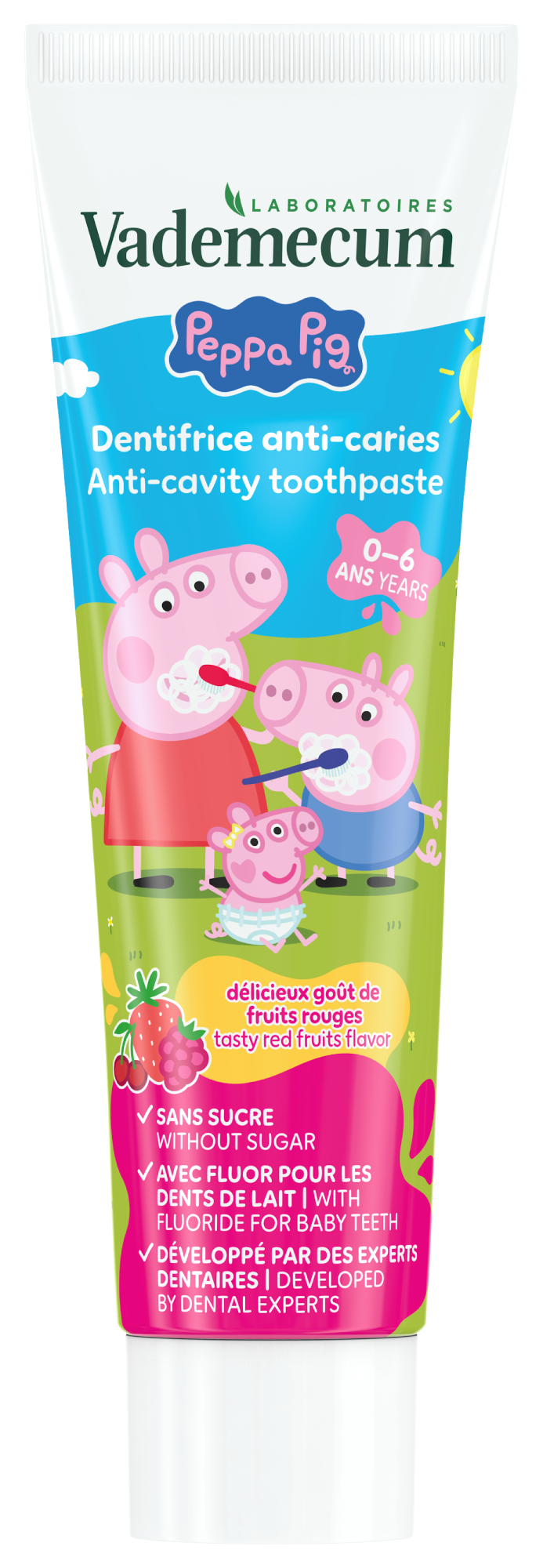 Vademecum Peppa Pig dětská zubní pasta červené ovoce 0–6 let