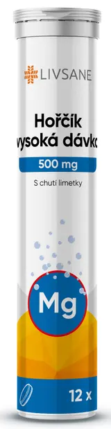LIVSANE Hořčík vysoká dávka 500mg šumivé tbl.12ks