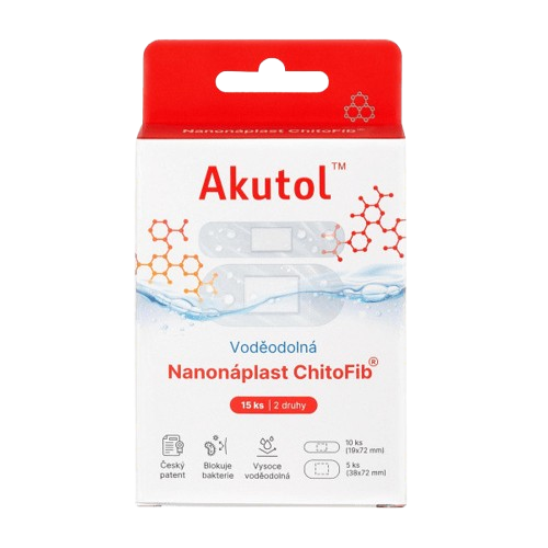AKUTOL Nanonáplast ChitoFib Voděodolné balení 15ks