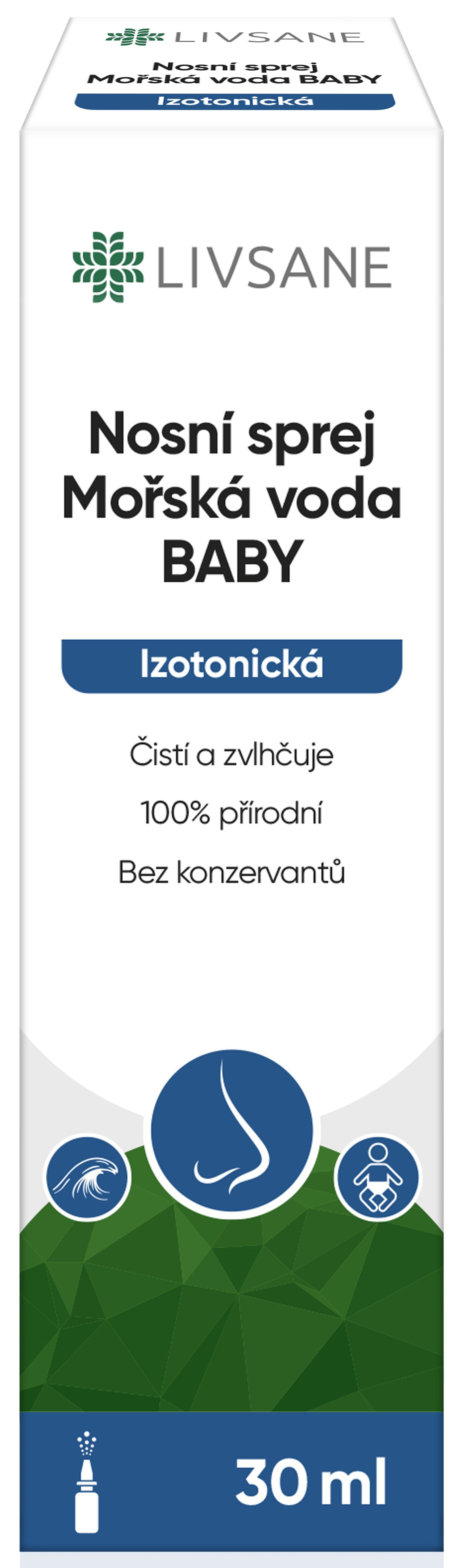 LIVSANE Nos.sprej Mořská voda BABY Izotonická 30ml