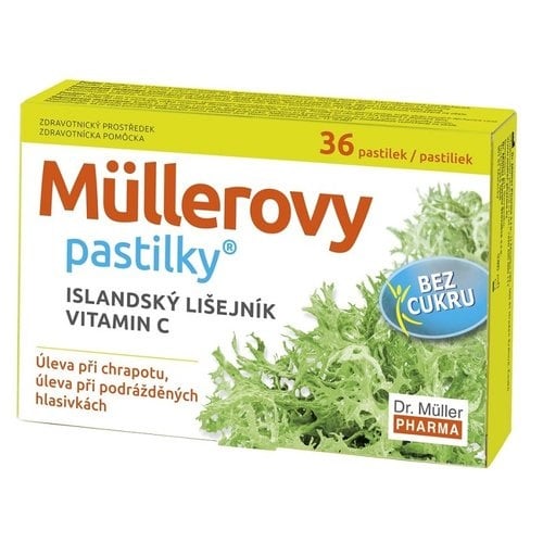 Müllerovy pastilky s isl.lišej.bez cukru 36ks