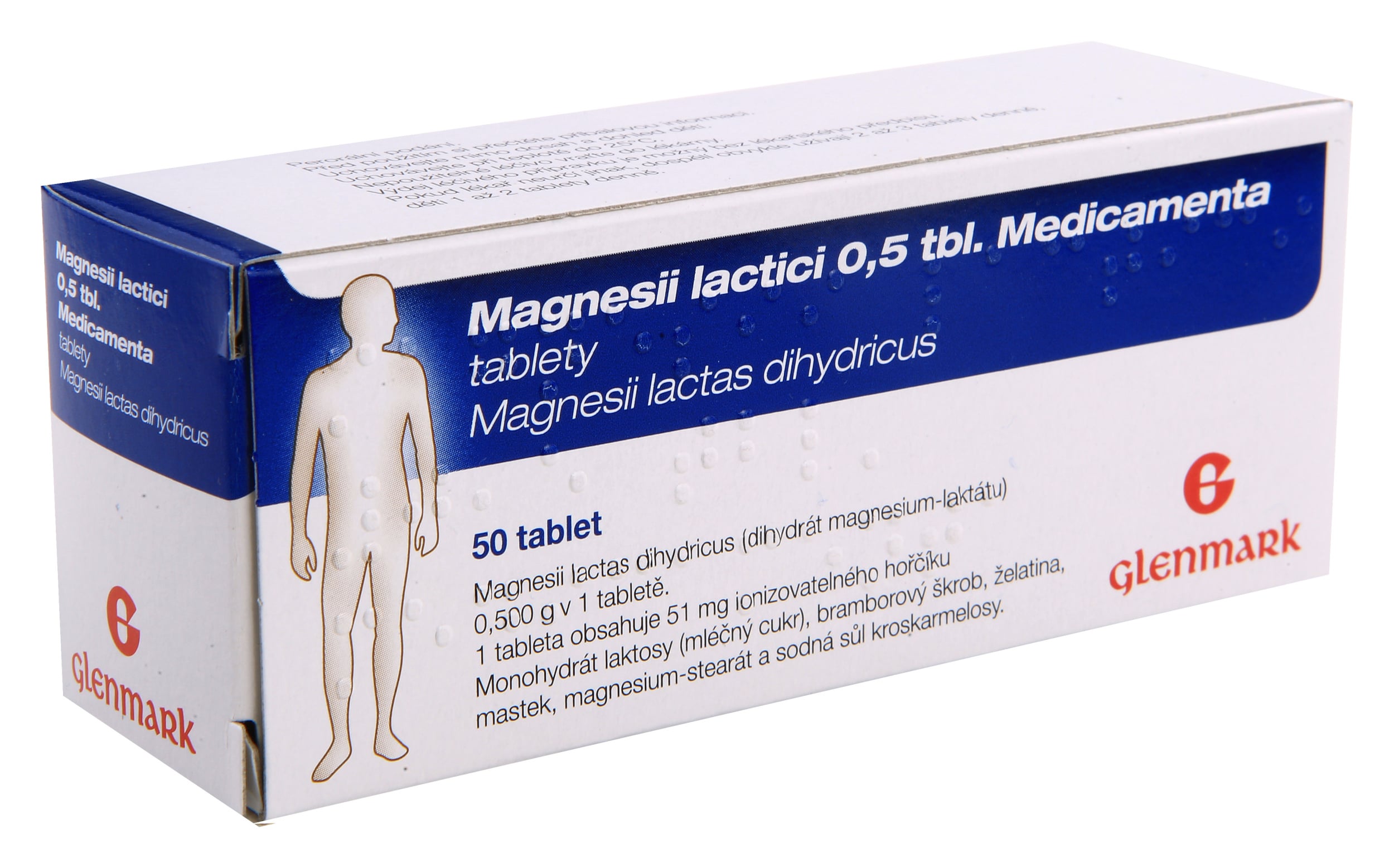 MAGNESII LACTICI 0,5 TBL. MEDICAMENTA 0,5G Tableta 50