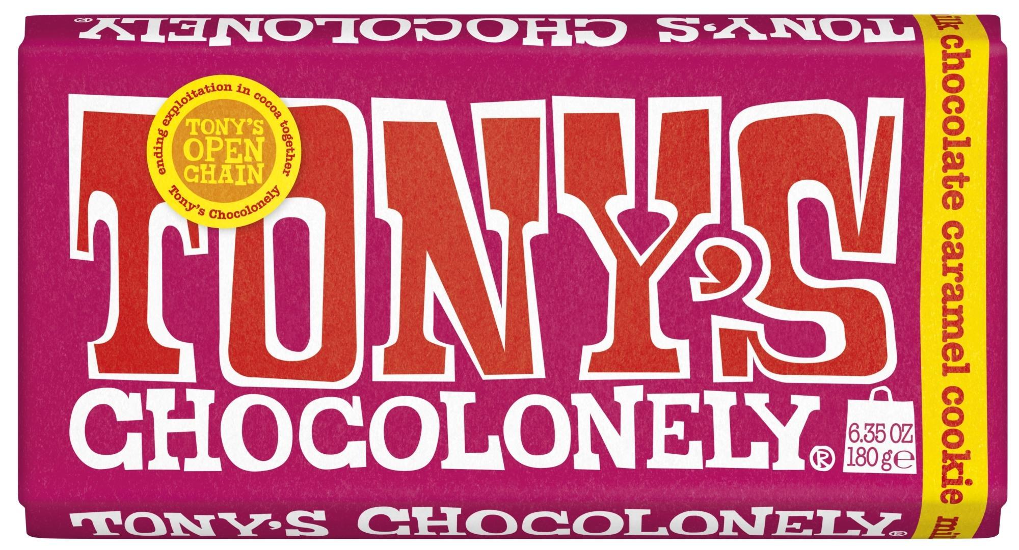 Tony's Mléčná čokoláda s kousky karamelu a sušenek