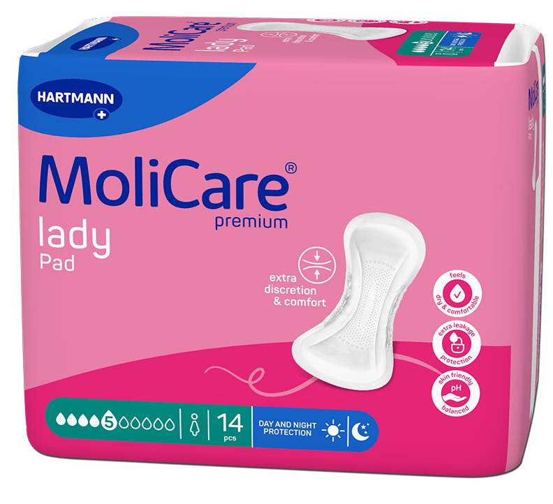 VLOŽKY ABSORPČNÍ MOLICARE LADY 5 KAPEK 1045ML,14KS