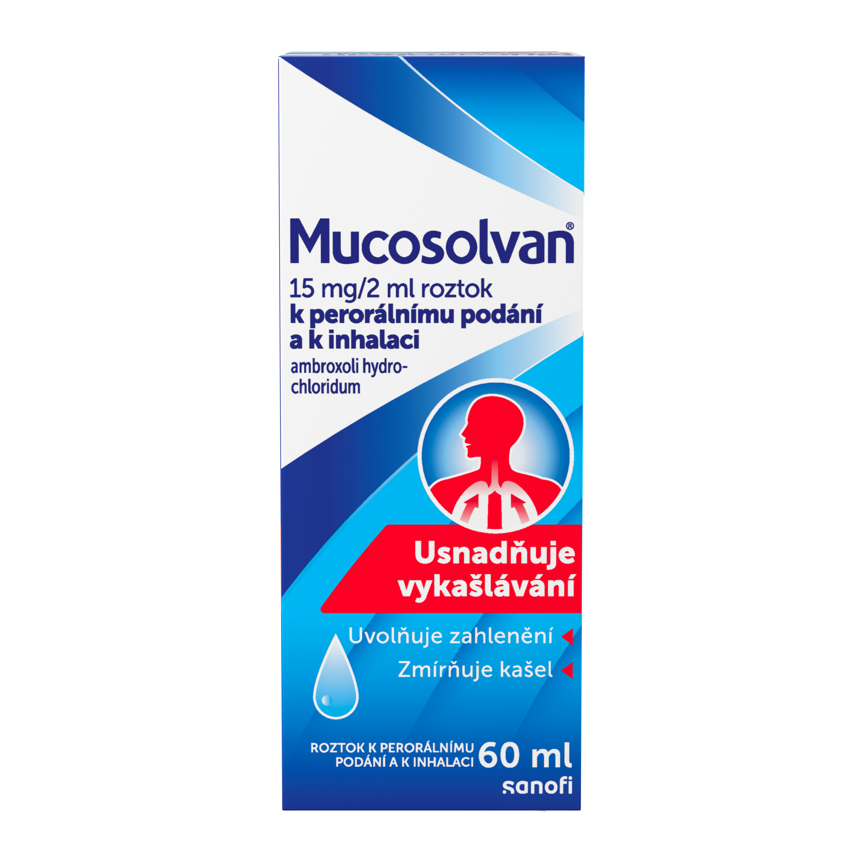 MUCOSOLVAN 15MG/2ML Perorální roztok/roztok k inhalaci 60ML