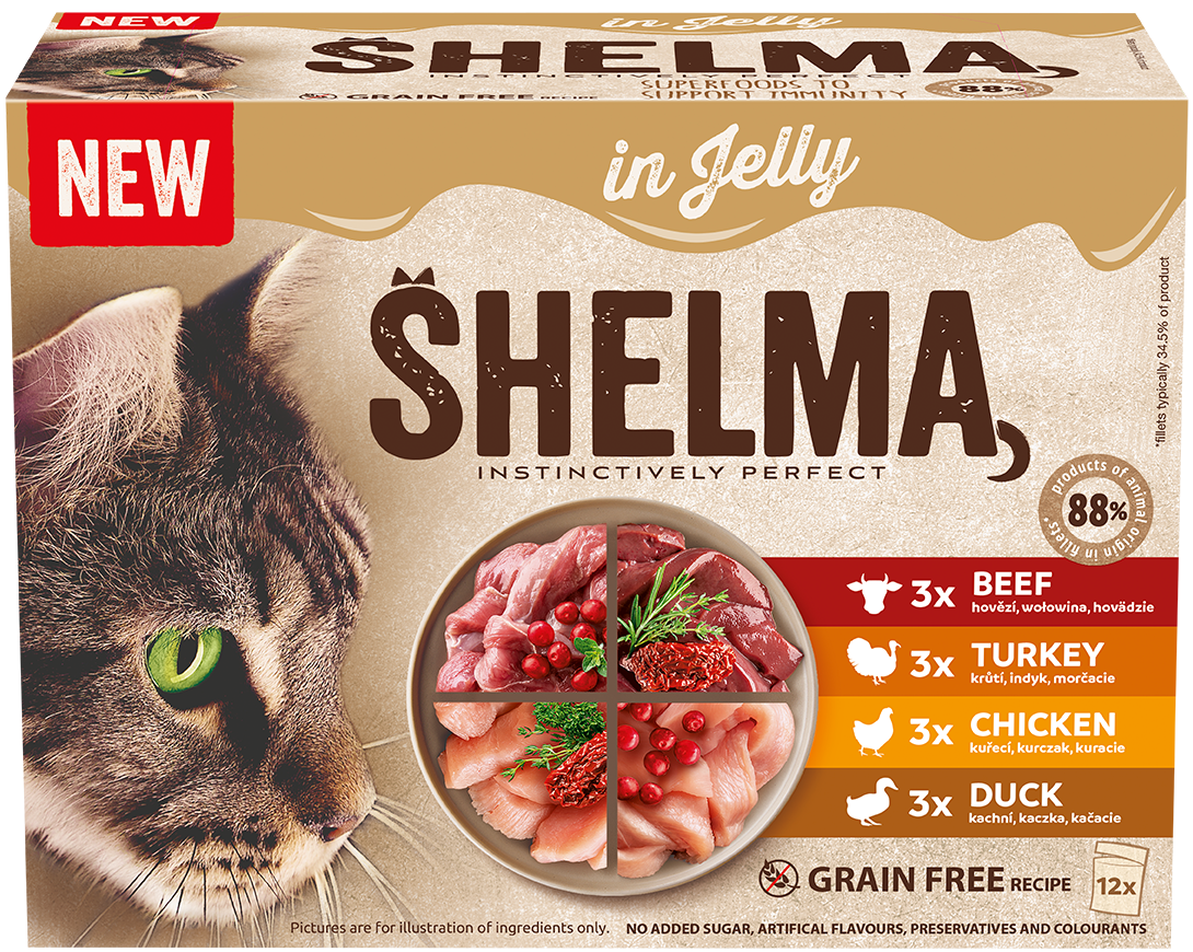 Shelma Sada kapsiček v želé pro kočky 12×85 g