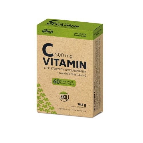 Vitar Vitamin C 500mg+rakytník EKO cps.60