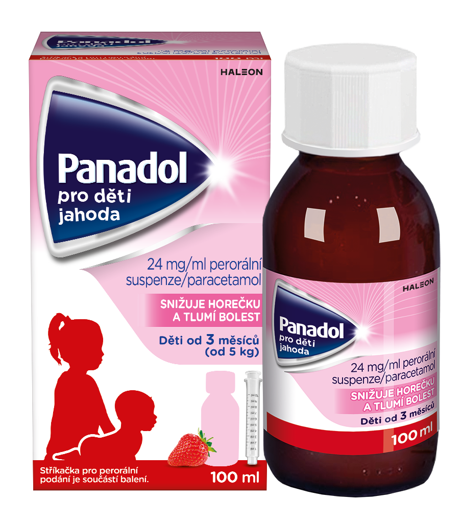 PANADOL PRO DĚTI JAHODA 24MG/ML Perorální suspenze 1X100ML+STŘ