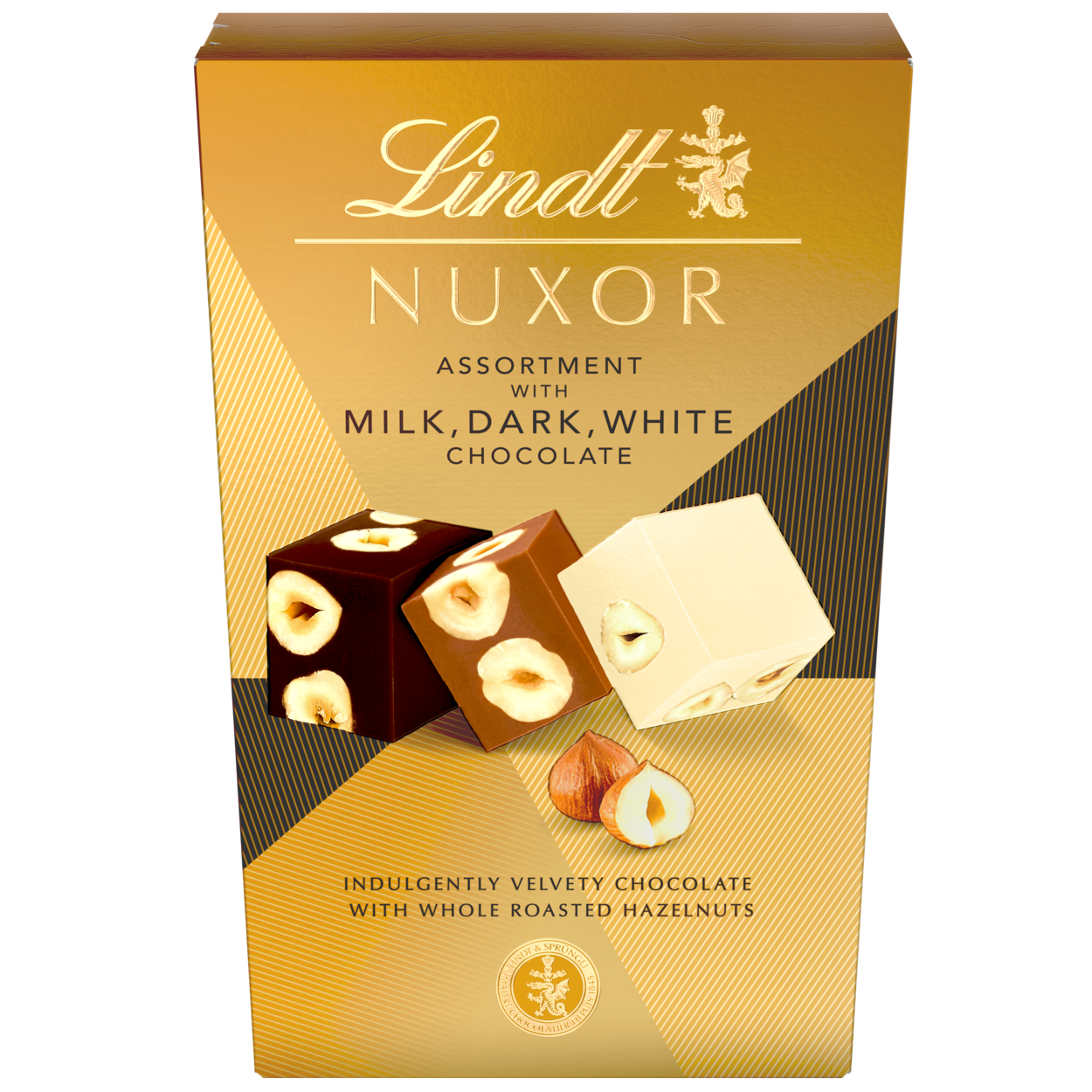 Lindt Bonboniéra Nuxor – mix mléčné, hořké a bílé čokolády