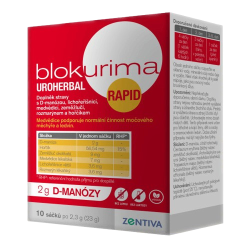 Blokurima Uroherbal Rapid 2g D-manózy sáčk.10x2.3g