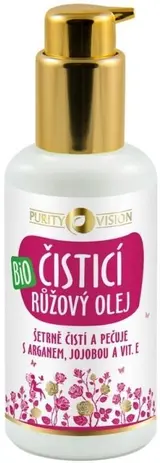 Purity Vision BIO Růžový čisticí olej s arganem, jojobou a vitaminem E