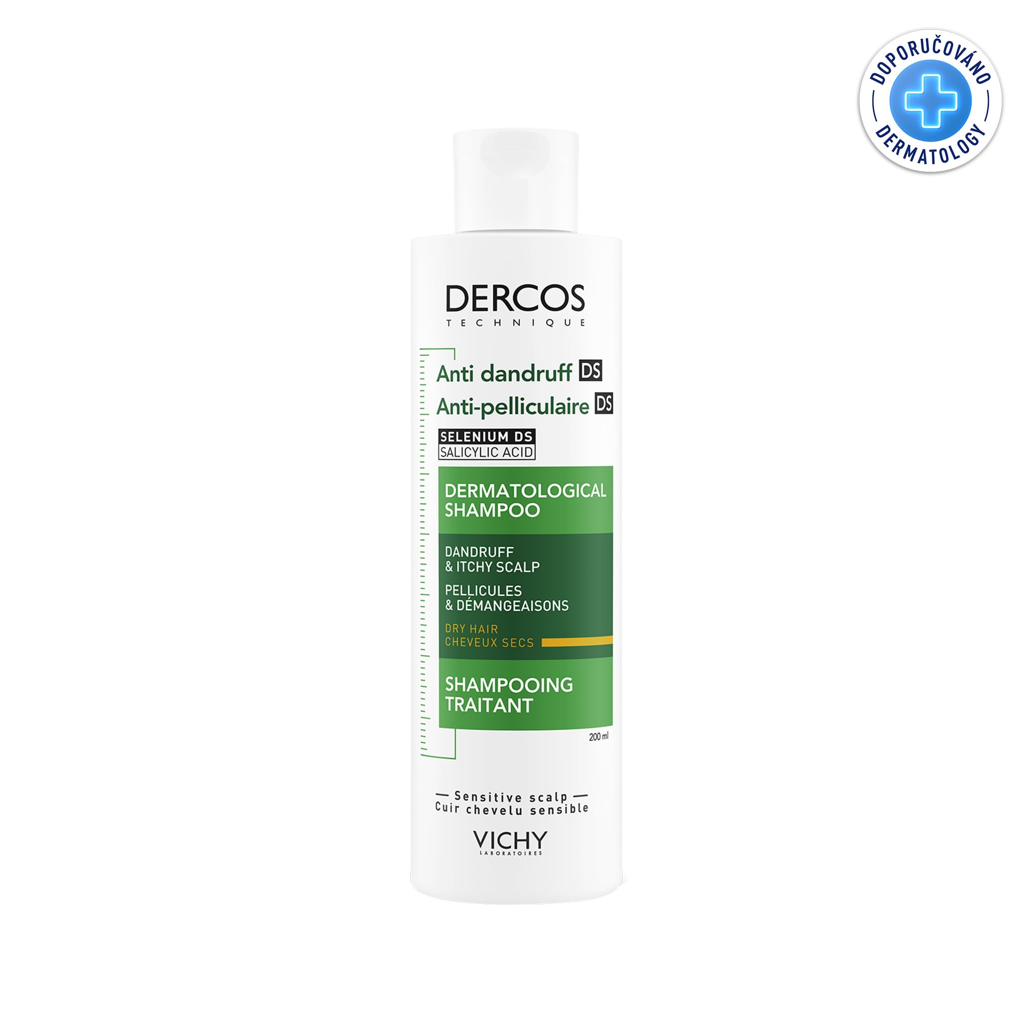 VICHY DERCOS Šampon lupy suché vlasy 200ml