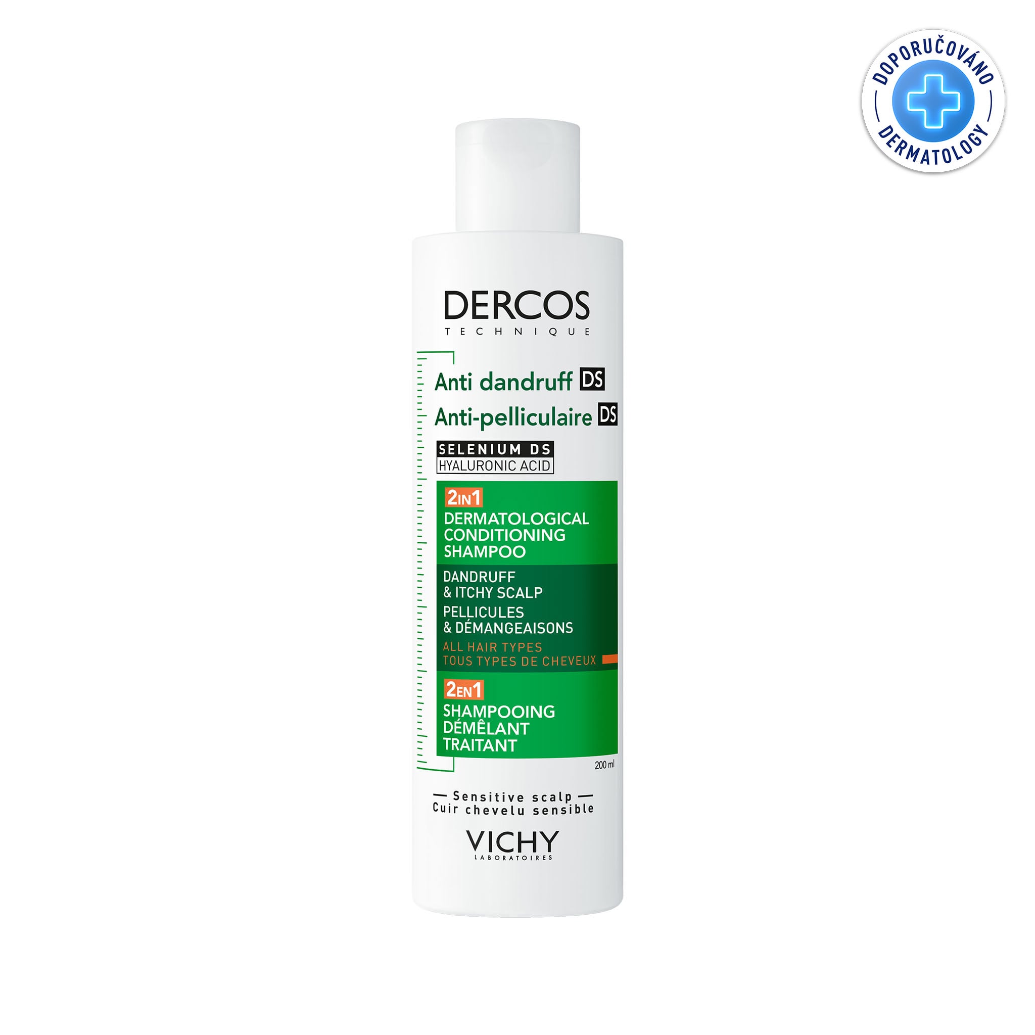 VICHY DERCOS Šampon a kondicionér lupy 2v1 200ml