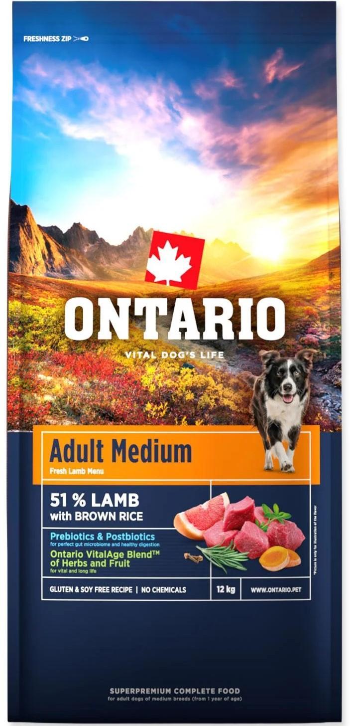 Ontario Adult Medium granule s jehněčím a rýží pro psy