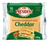 Président Tavené plátky Cheddar