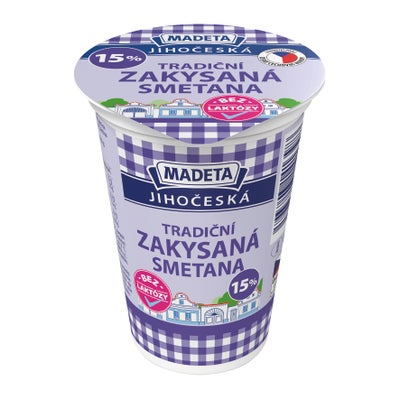 Madeta Jihočeská Zakysaná smetana bez laktózy (15%)