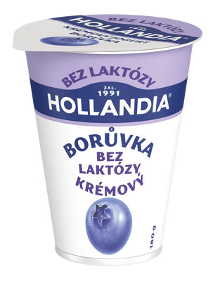 Hollandia Jogurt krémový bez laktózy, Borůvka