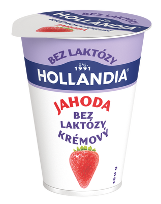 Hollandia Jogurt krémový bez laktózy, Jahoda