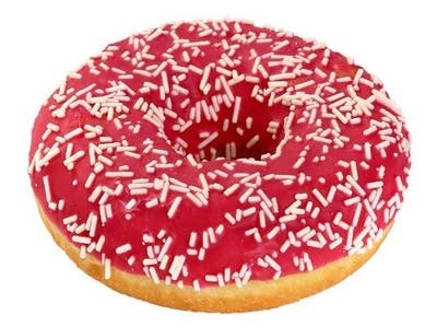 Donut s jahodovou příchutí