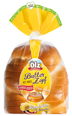 Ölz Máslová vánočka s medem krájená