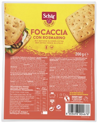 Schär Focaccia con rosmarino - bezlepkové pečivo