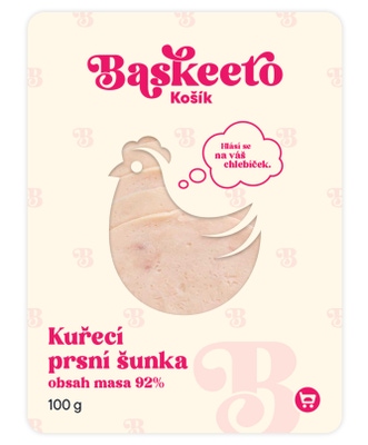 Baskeeto Kuřecí šunka nejvyšší jakosti (92% masa)