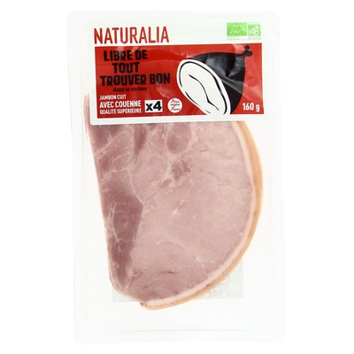 Naturalia BIO Výběrová vepřová šunka, 4 plátky