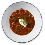 Cibule Bistro Boršč s dvěma druhy masa