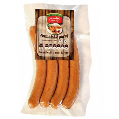 Farmářské uzeniny Farmářské párky (90% masa)