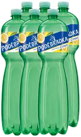 Poděbradka Jemně perlivá s příchutí citron 6 x 1,5 L