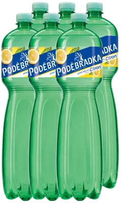 Poděbradka Jemně perlivá s příchutí citron 6 x 1,5 L